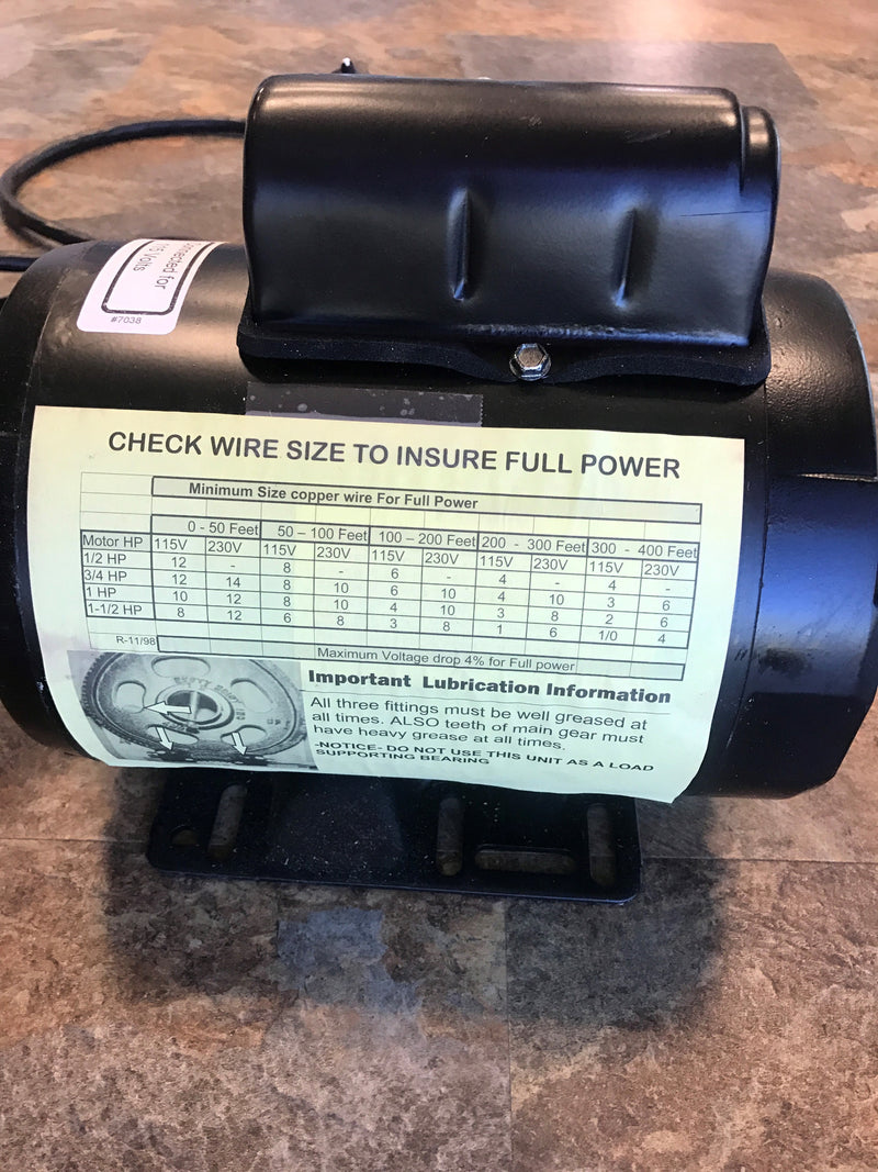 1 1/2HP Motor - TENV w/Switch, GFCI, & Wire